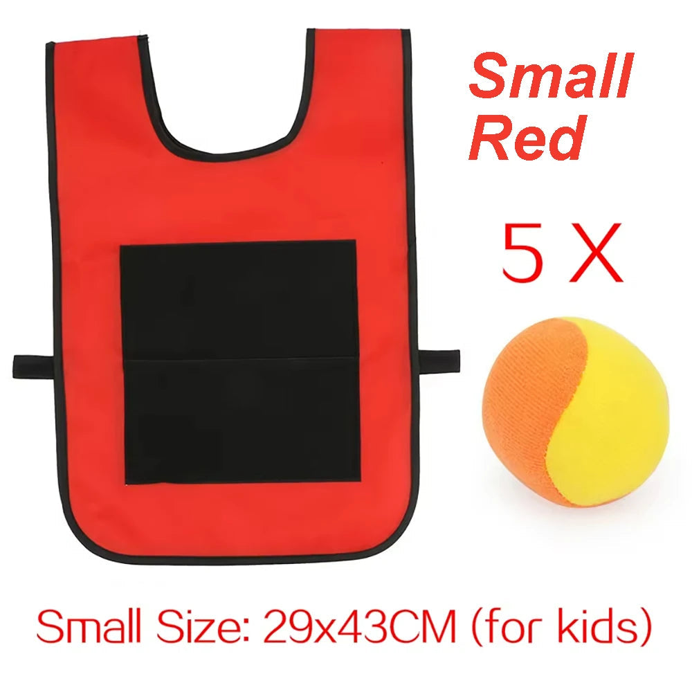 Sticky Dodge Ball Game Vest Outdoor Sports Toy Jersey Fabric Props Throw Catch Soft Fleece Balls Safe for Kids Teens Adults Quick Pick Grocers
